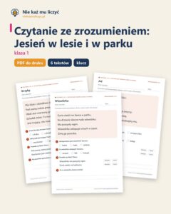 Czytanie ze zrozumieniem kl. 1: Jesień w lesie i w parku — okładka