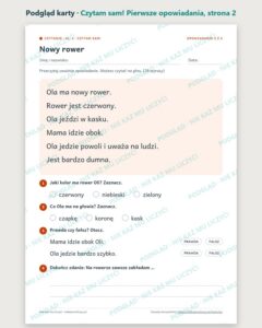 Czytanie ze zrozumieniem kl. 1: Czytam sam! Pierwsze opowiadania — podgląd karty, strona 2