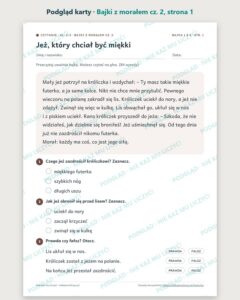 Czytanie ze zrozumieniem kl. 2–3: Bajki z morałem cz. 2, 6 tekstów PDF — podgląd karty, strona 1