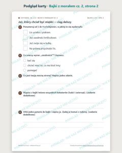 Czytanie ze zrozumieniem kl. 2–3: Bajki z morałem cz. 2, 6 tekstów PDF — podgląd karty, strona 2