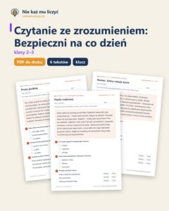 Czytanie ze zrozumieniem kl. 2–3: Bezpieczni na co dzień — okładka