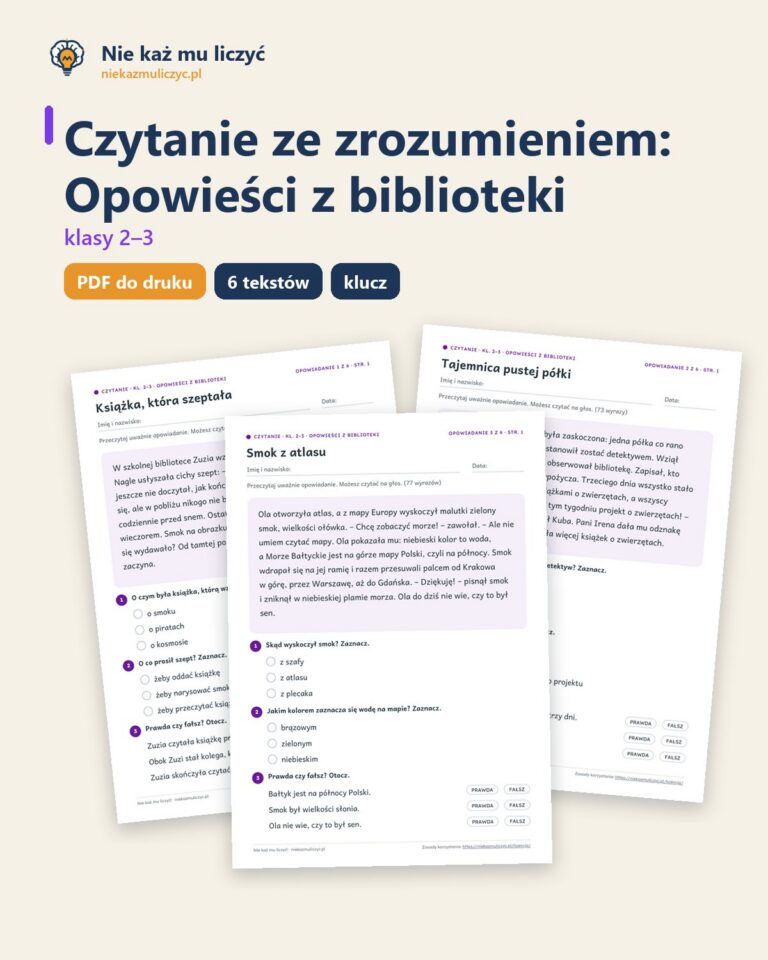 Czytanie ze zrozumieniem kl. 2–3: Opowieści z biblioteki — okładka