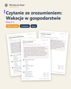 Czytanie ze zrozumieniem kl. 2–3: Wakacje w gospodarstwie — okładka