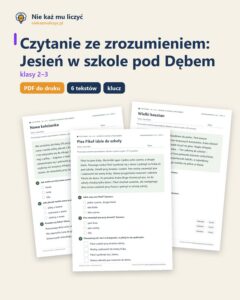 Czytanie ze zrozumieniem kl. 2–3: Jesień w szkole pod Dębem — okładka