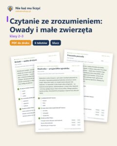 Czytanie ze zrozumieniem kl. 2–3: Owady i małe zwierzęta — okładka