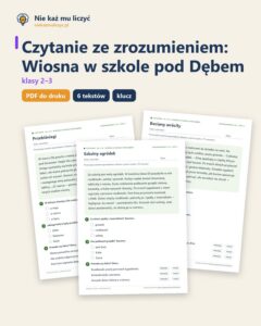 Czytanie ze zrozumieniem kl. 2–3: Wiosna w szkole pod Dębem — okładka