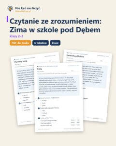 Czytanie ze zrozumieniem kl. 2–3: Zima w szkole pod Dębem — okładka