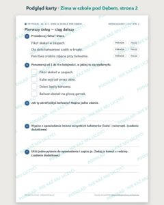 Czytanie ze zrozumieniem kl. 2–3: Zima w szkole pod Dębem — podgląd karty, strona 2