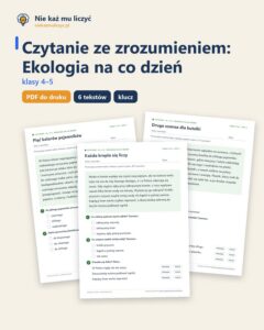 Czytanie ze zrozumieniem kl. 4–5: Ekologia na co dzień, 6 tekstów PDF — okładka