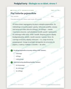 Czytanie ze zrozumieniem kl. 4–5: Ekologia na co dzień, 6 tekstów PDF — podgląd karty, strona 1