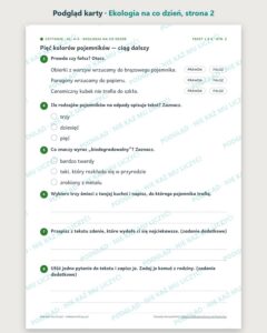 Czytanie ze zrozumieniem kl. 4–5: Ekologia na co dzień, 6 tekstów PDF — podgląd karty, strona 2