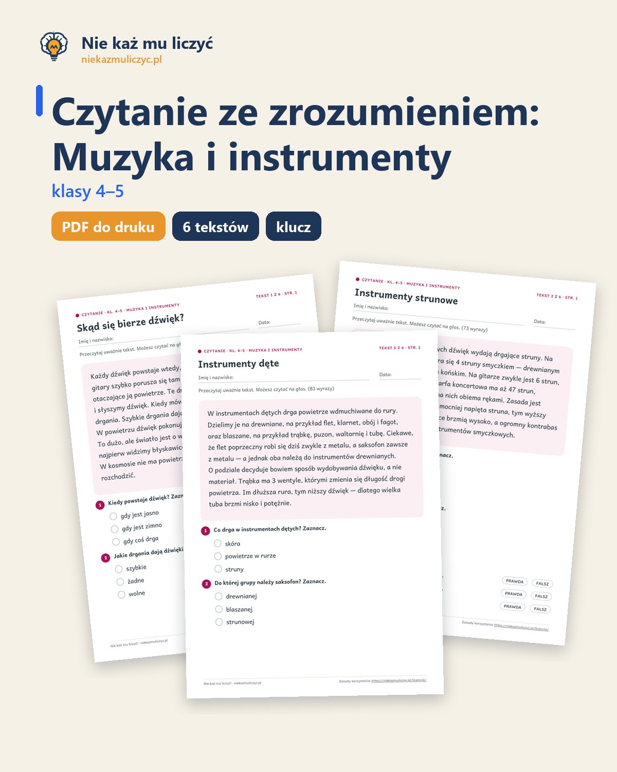 Okładka: Muzyka i instrumenty