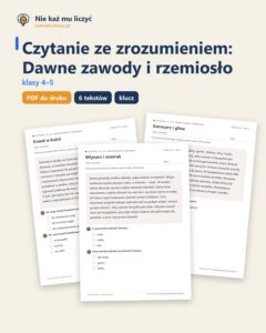 Czytanie ze zrozumieniem kl. 4–5: Dawne zawody i rzemiosło — okładka
