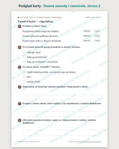 Czytanie ze zrozumieniem kl. 4–5: Dawne zawody i rzemiosło — podgląd karty, strona 2