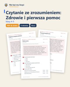 Czytanie ze zrozumieniem kl. 4–5: Zdrowie i pierwsza pomoc — okładka