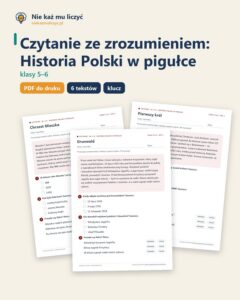 Czytanie ze zrozumieniem kl. 5–6: Historia Polski w pigułce — okładka
