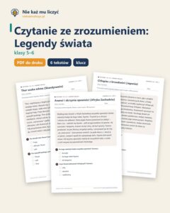 Czytanie ze zrozumieniem kl. 5–6: Legendy świata, 6 tekstów PDF — okładka