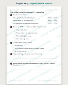 Czytanie ze zrozumieniem kl. 5–6: Legendy świata, 6 tekstów PDF — podgląd karty, strona 2