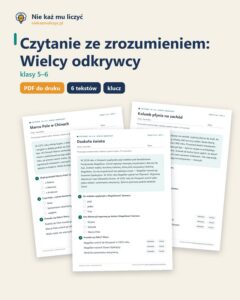 Czytanie ze zrozumieniem kl. 5–6: Wielcy odkrywcy, 6 tekstów PDF — okładka