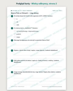 Czytanie ze zrozumieniem kl. 5–6: Wielcy odkrywcy, 6 tekstów PDF — podgląd karty, strona 2