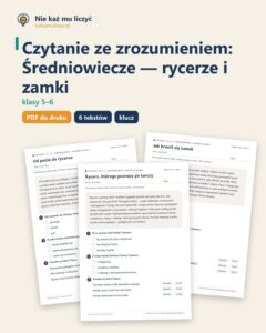 Czytanie ze zrozumieniem kl. 5–6: Średniowiecze — rycerze i zamki — okładka