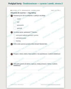 Czytanie ze zrozumieniem kl. 5–6: Średniowiecze — rycerze i zamki — podgląd karty, strona 2
