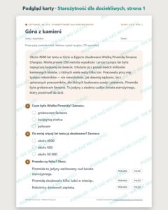 Czytanie ze zrozumieniem kl. 5–6: Starożytność dla dociekliwych — podgląd karty, strona 1