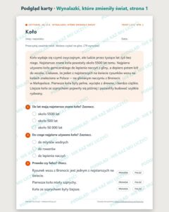 Czytanie ze zrozumieniem kl. 5–6: Wynalazki, które zmieniły świat — podgląd karty, strona 1