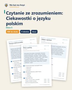 Czytanie ze zrozumieniem kl. 6: Ciekawostki o języku polskim — okładka