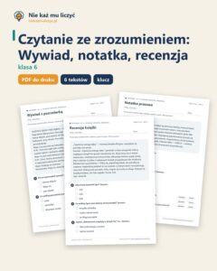 Czytanie ze zrozumieniem kl. 6: Wywiad, notatka, recenzja — okładka