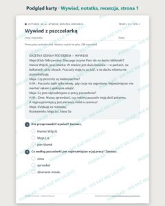 Czytanie ze zrozumieniem kl. 6: Wywiad, notatka, recenzja — podgląd karty, strona 1