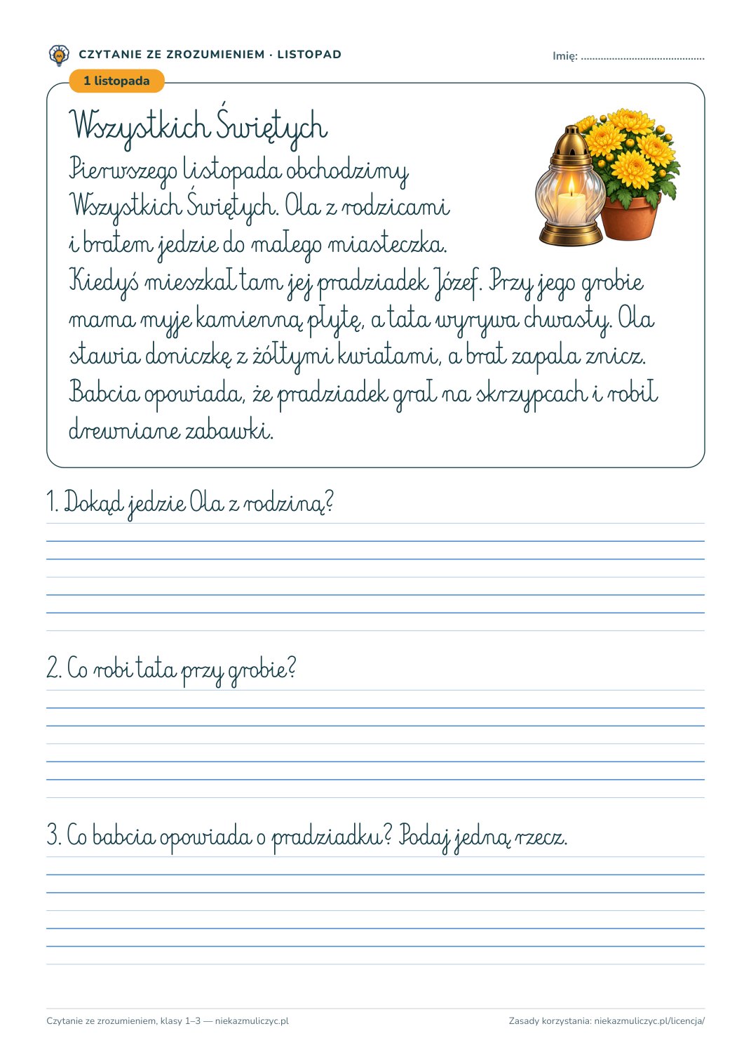 Okładka: Czytanki na listopad
