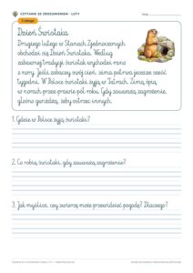 Czytanie ze zrozumieniem: styczeń i luty, klasy 1–3 — 20 kart — okładka