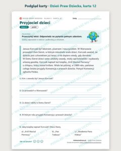 Dzień Praw Dziecka — 13 kart pracy PDF z kluczem (zerówka i klasy 1–3) — podgląd karty, strona 2