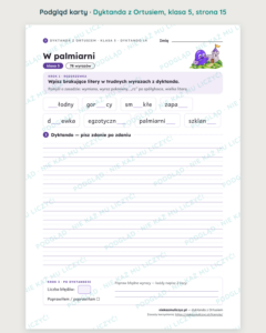 Dyktanda z Ortusiem, klasa 5 — 20 dyktand PDF z kluczem — podgląd karty, strona 15