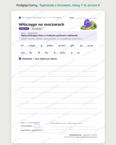 Dyktanda z Ortusiem, klasy 7–8 — 20 trudnych dyktand PDF z kluczem — podgląd karty, strona 8