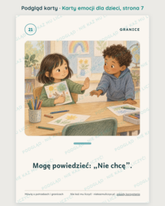 Karty emocji dla dzieci do druku – 50 kart o uczuciach i relacjach PDF — podgląd karty, strona 7
