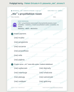 Ortografia z Ortusiem — pakiet dla klas 4–5: 6 tematów — podgląd karty, strona 5