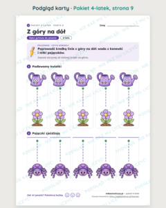 Pakiet 4-latek — 24 karty pracy PDF z kluczem — podgląd karty, strona 9