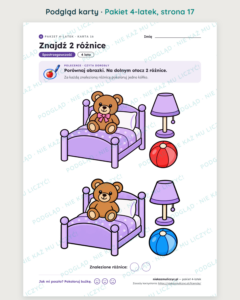 Pakiet 4-latek — 24 karty pracy PDF z kluczem — podgląd karty, strona 17