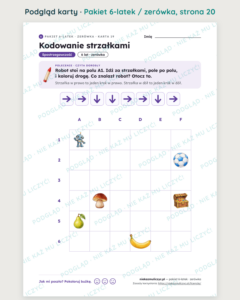 Pakiet 6-latek / zerówka — 28 kart pracy PDF z kluczem — podgląd karty, strona 20