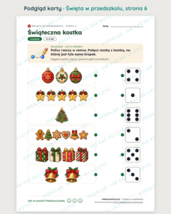 Święta w przedszkolu — 16 kart pracy PDF dla dzieci 4–6 lat — podgląd karty, strona 6