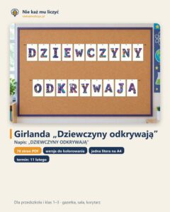 Girlanda DZIEWCZYNY ODKRYWAJĄ na Dzień Kobiet i Dziewcząt w Nauce — okładka