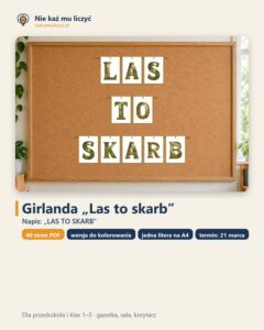 Girlanda LAS TO SKARB na Międzynarodowy Dzień Lasów, A4 PDF — okładka