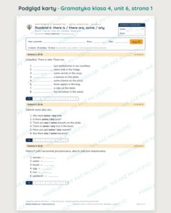 Gramatyka angielska klasa 4 — 9 kartkówek z kluczem, A–E PDF — podgląd karty 2