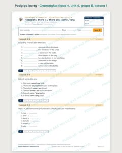 Kartkówka z gramatyki angielski klasa 4 unit 6 — grupy B–E — podgląd karty, grupa B
