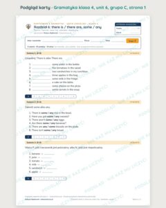Kartkówka z gramatyki angielski klasa 4 unit 6 — grupy B–E — podgląd karty, grupa C