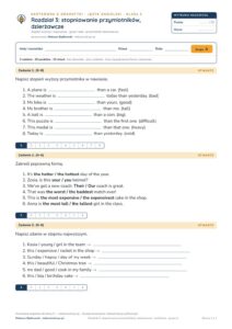 Kartkówka z gramatyki angielski klasa 5 unit 3 — grupy B–E — okładka