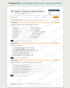 Kartkówka z gramatyki angielski klasa 6 unit 4: stopniowanie — B–E — podgląd karty, grupa B