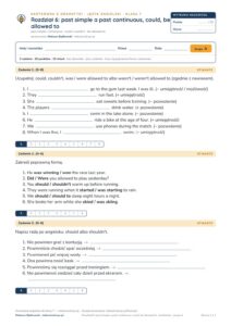 Kartkówka z gramatyki angielski klasa 7 unit 6 — grupy B–E — okładka